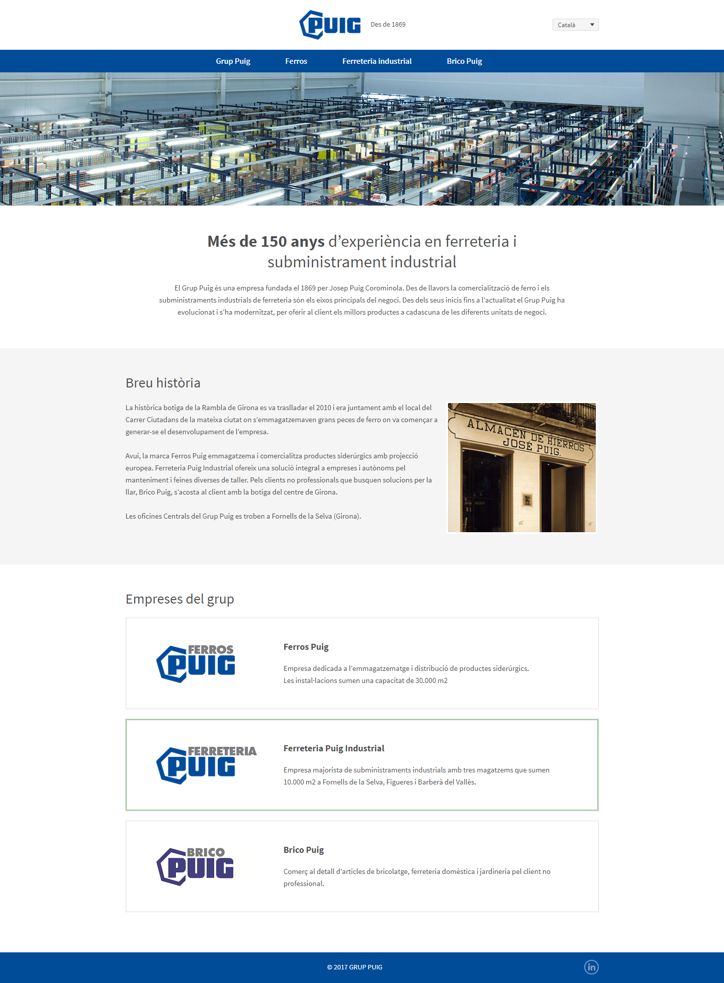 Corporate web de Grup Puig