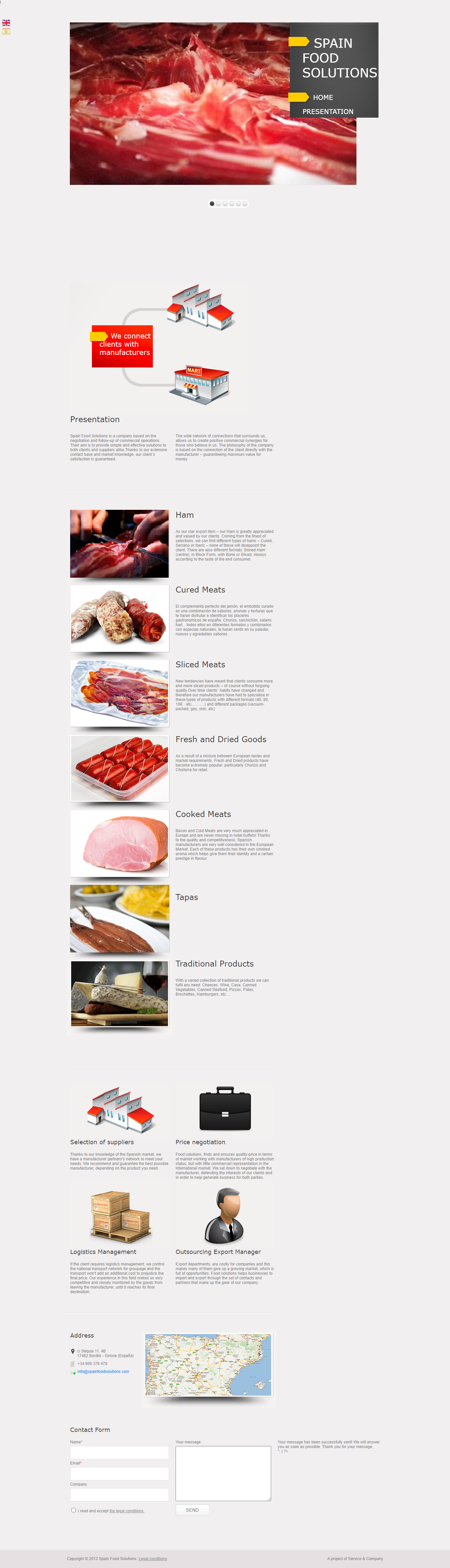 Corporate website Spainfoodsolutions