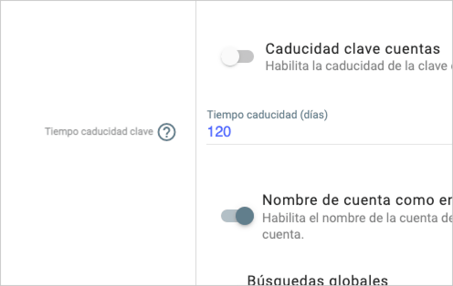 Contraseñas con fecha de caducidad