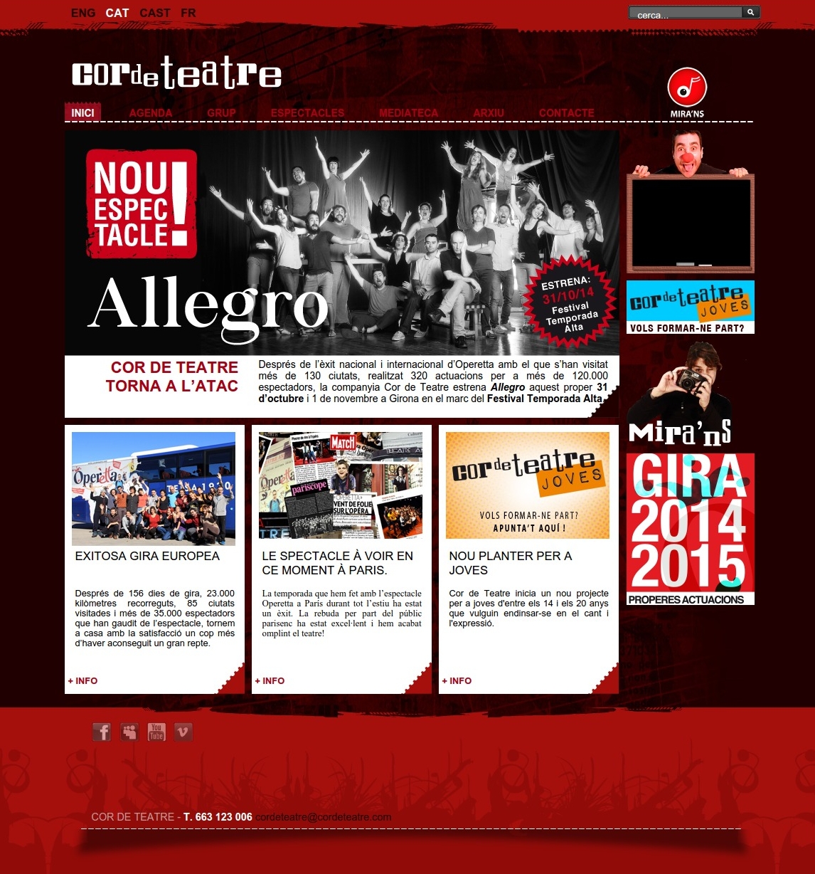 Cor de Teatre corporate website.