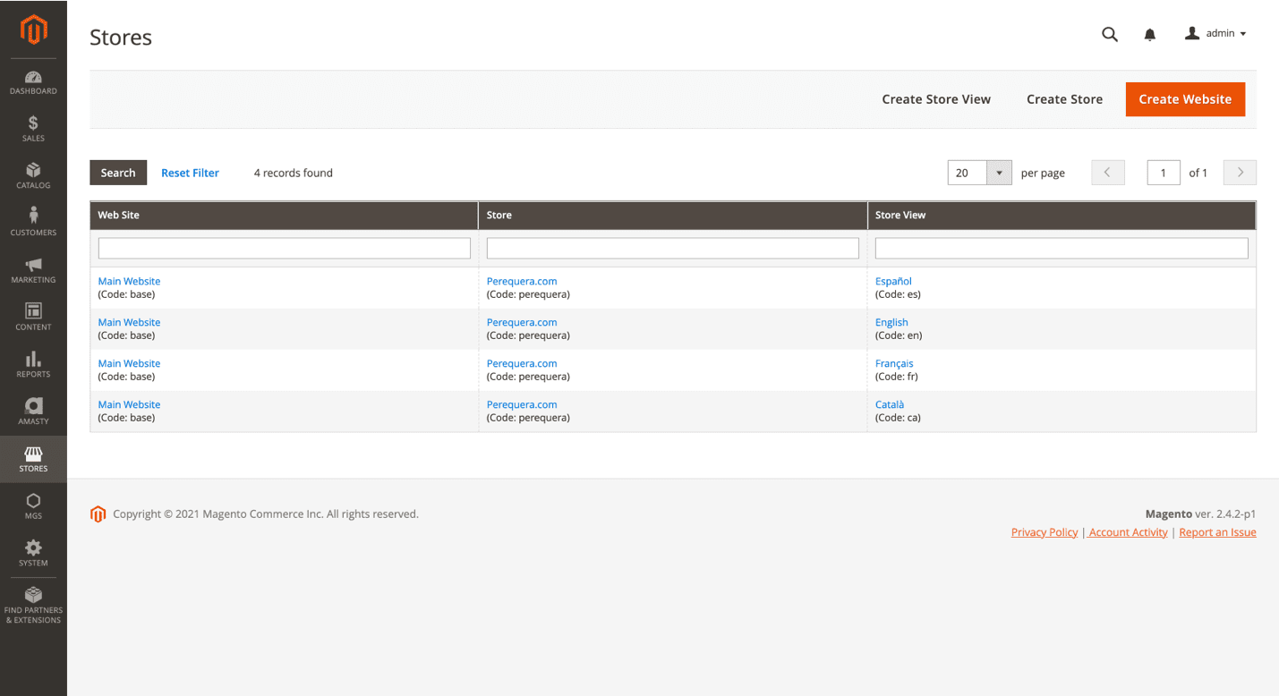 Multi tienda Magento