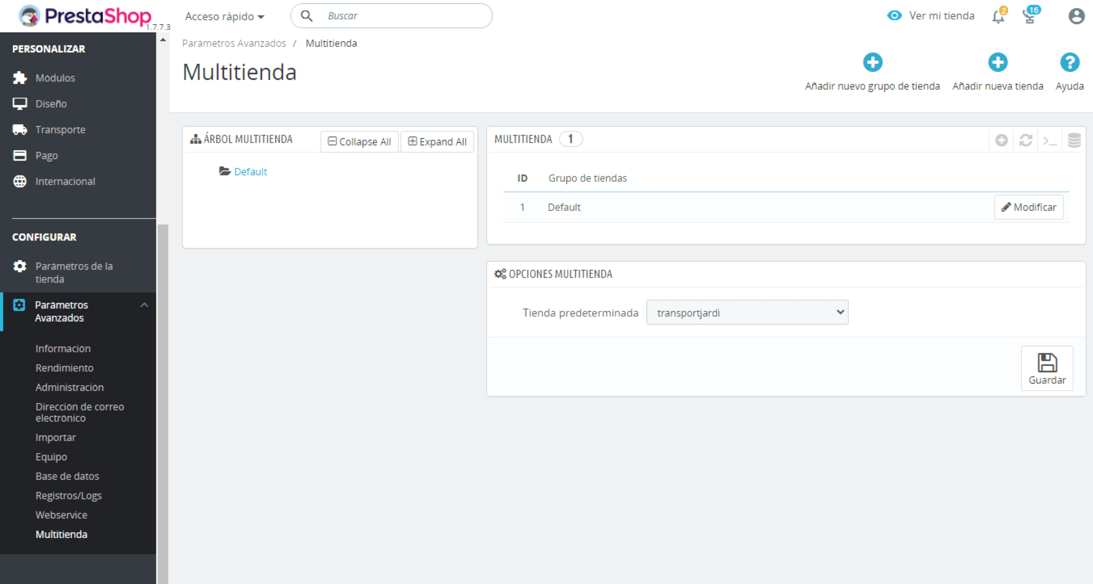 Multitienda PrestaShop
