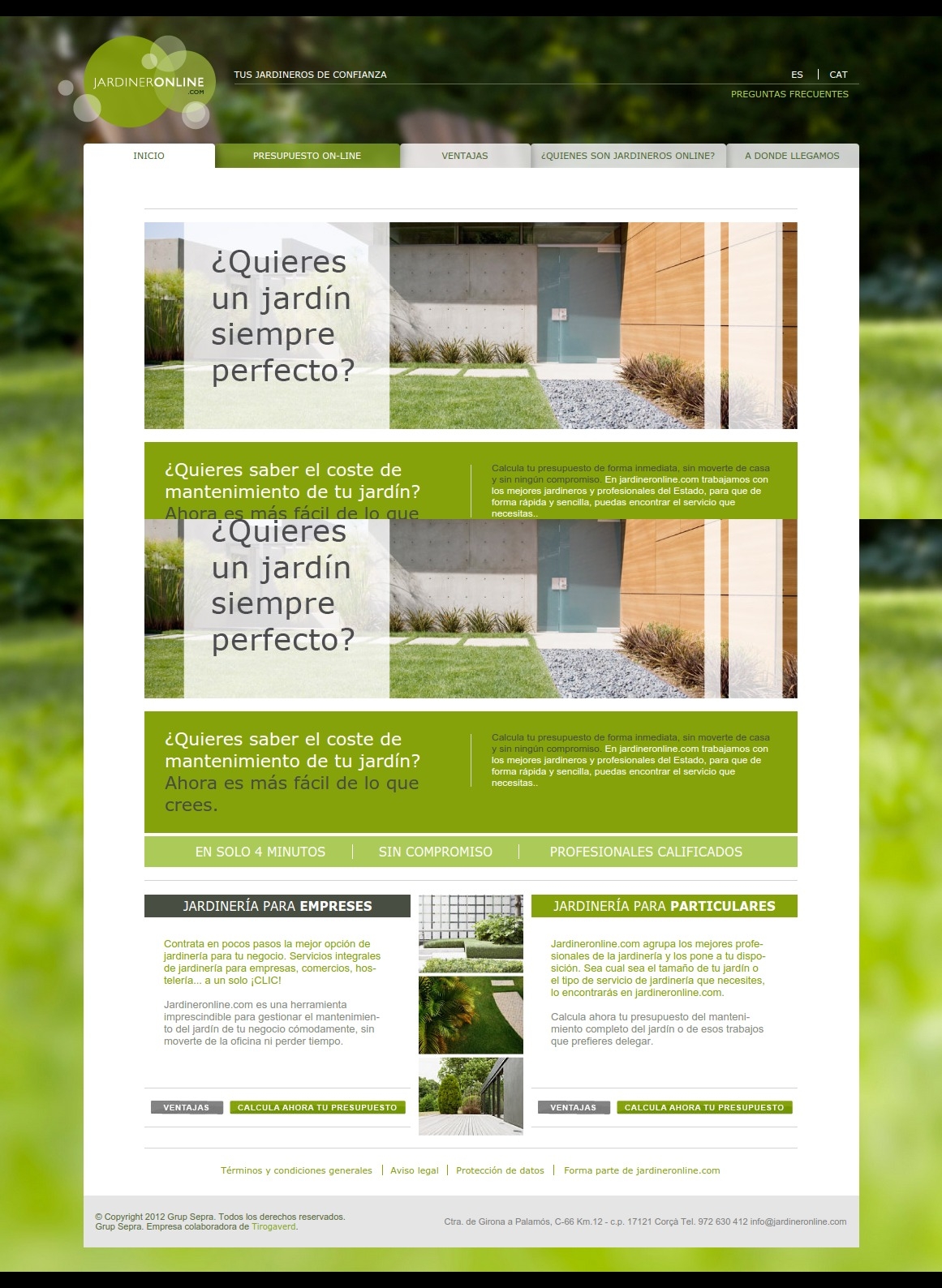 Web d'entreprise Jardinero online