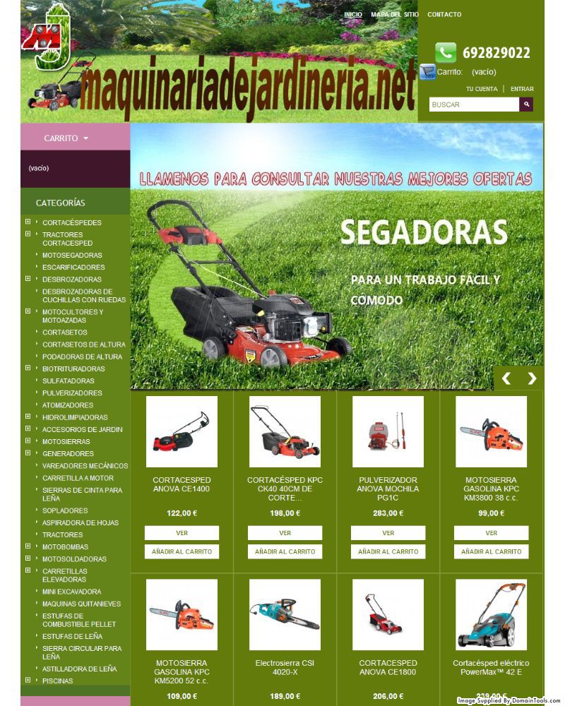 Ecommerce Maquinaria de jardinería