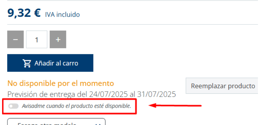 Subscripció de clients a productes sense estoc al B2B