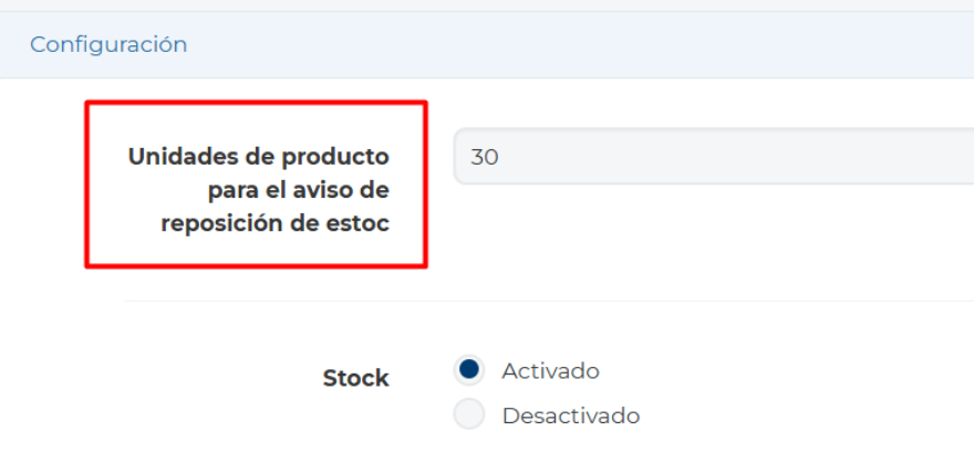 Avís de reposició d'estoc B2B