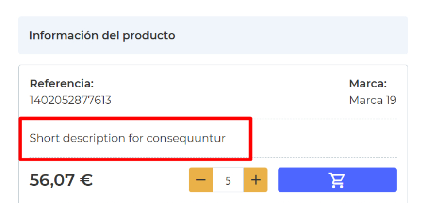 Descripciones cortas y largas en el B2C