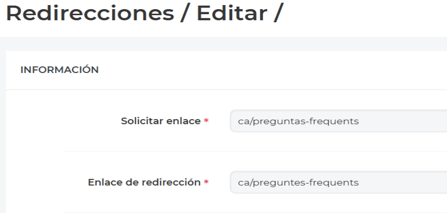 redirección 301 manual en el B2C