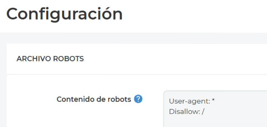 Archivo robots.txt del B2C