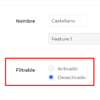 Escoger filtros en el B2B
