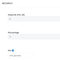 Recàrrecs per tipus de pagament al B2B