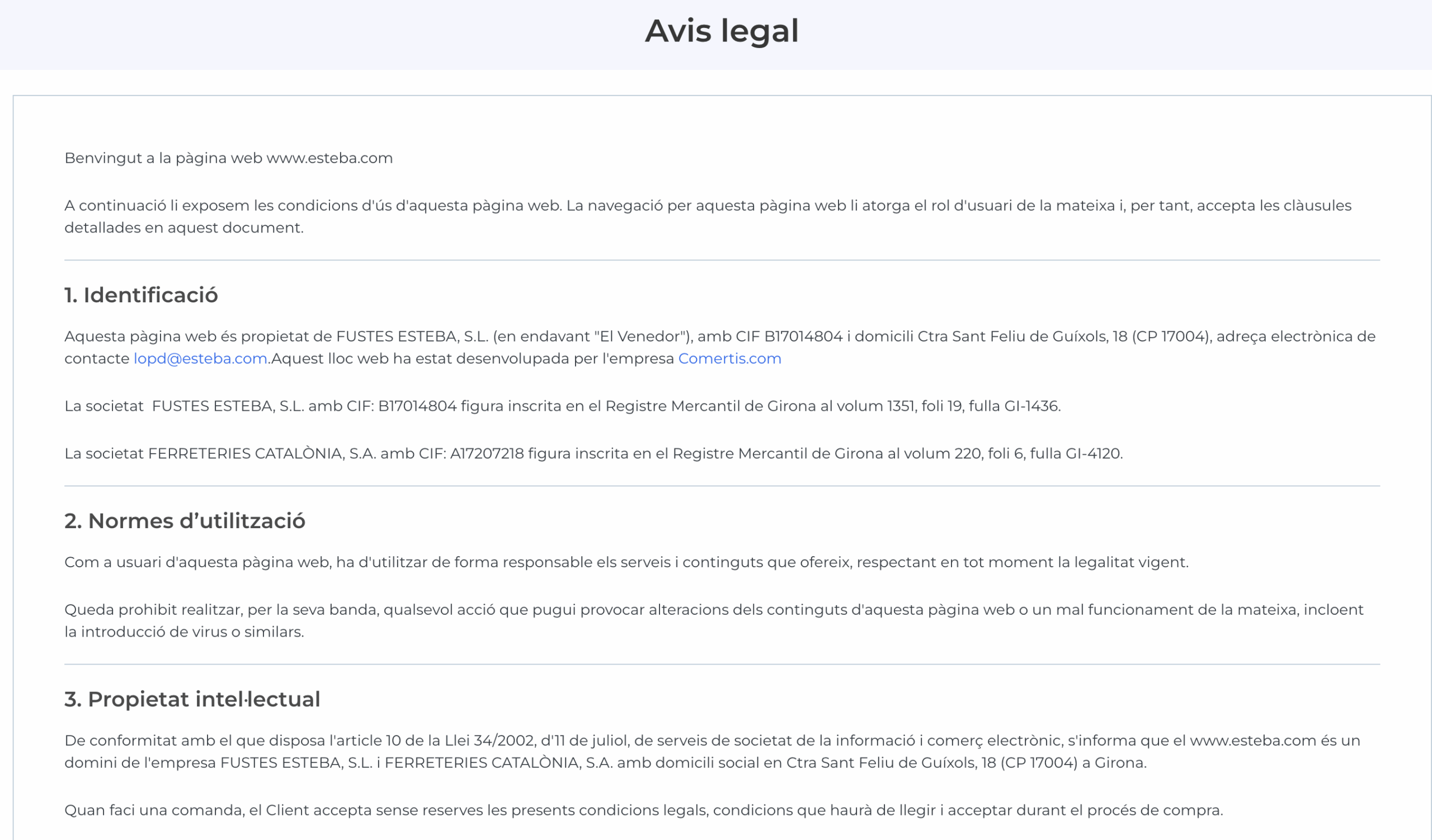 Documents legals B2B