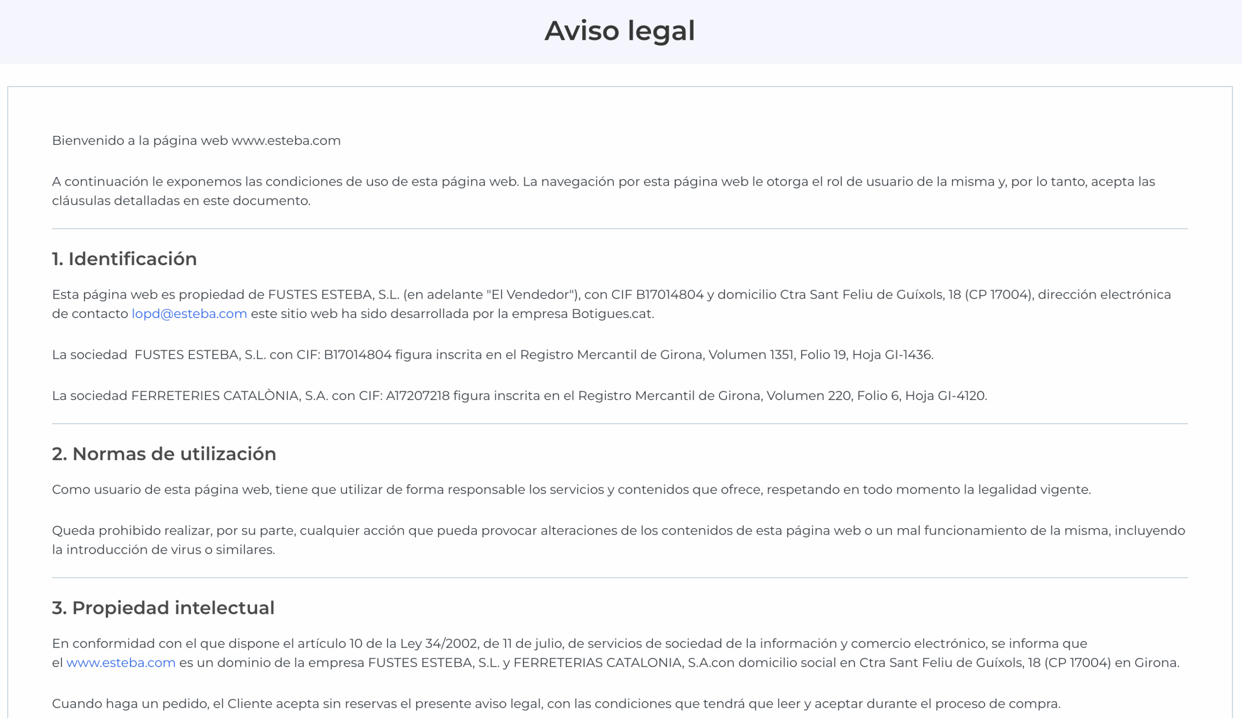Documentos legales B2B