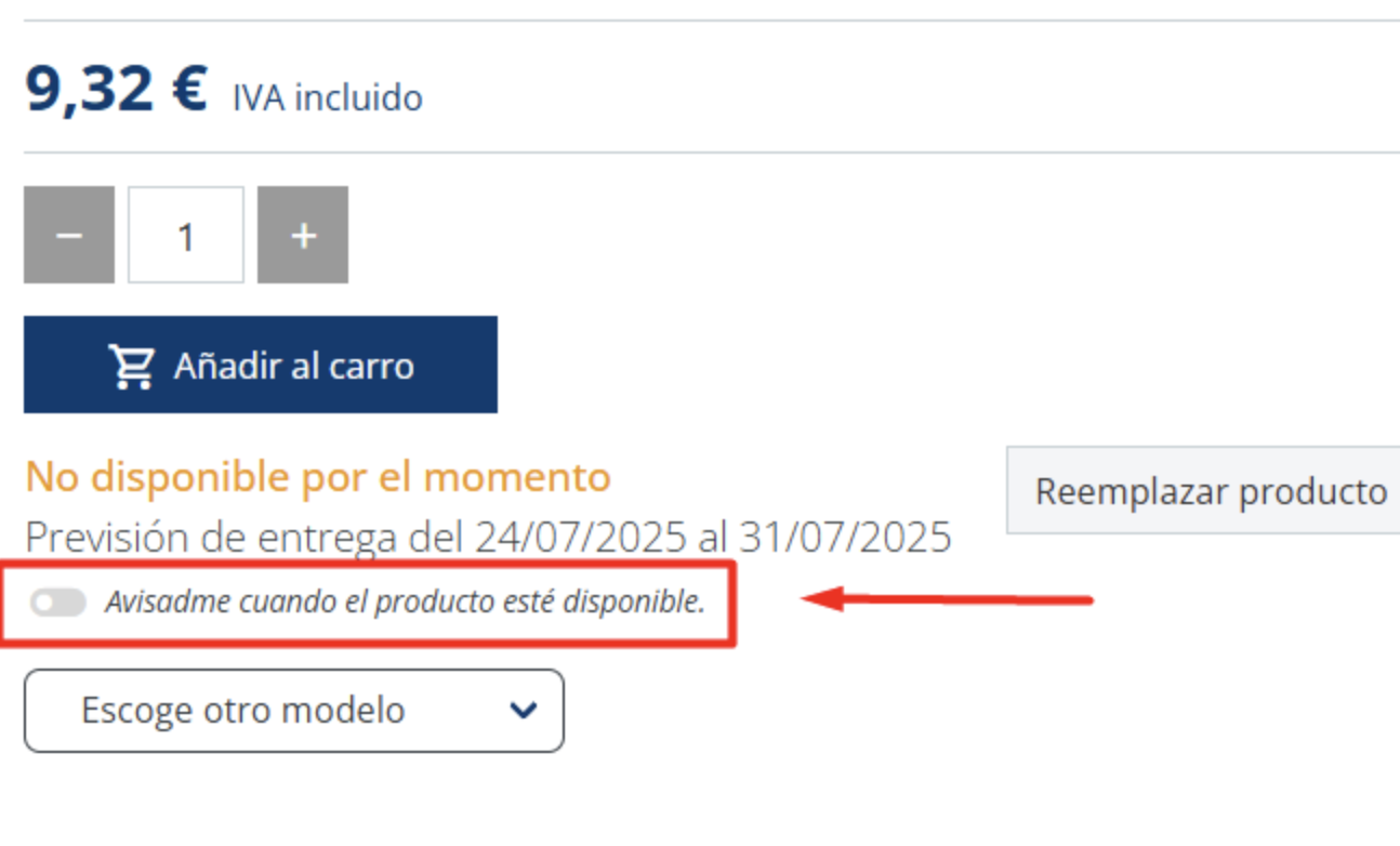 Avisos de estoc B2B